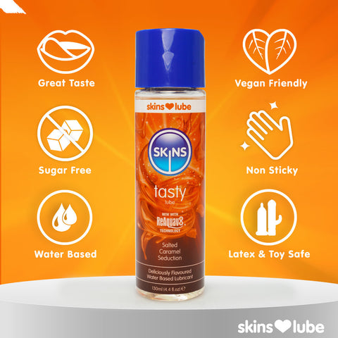 Skins Salted Caramel Waterbased Seduction Lubricant 130ml Flavoured Lube