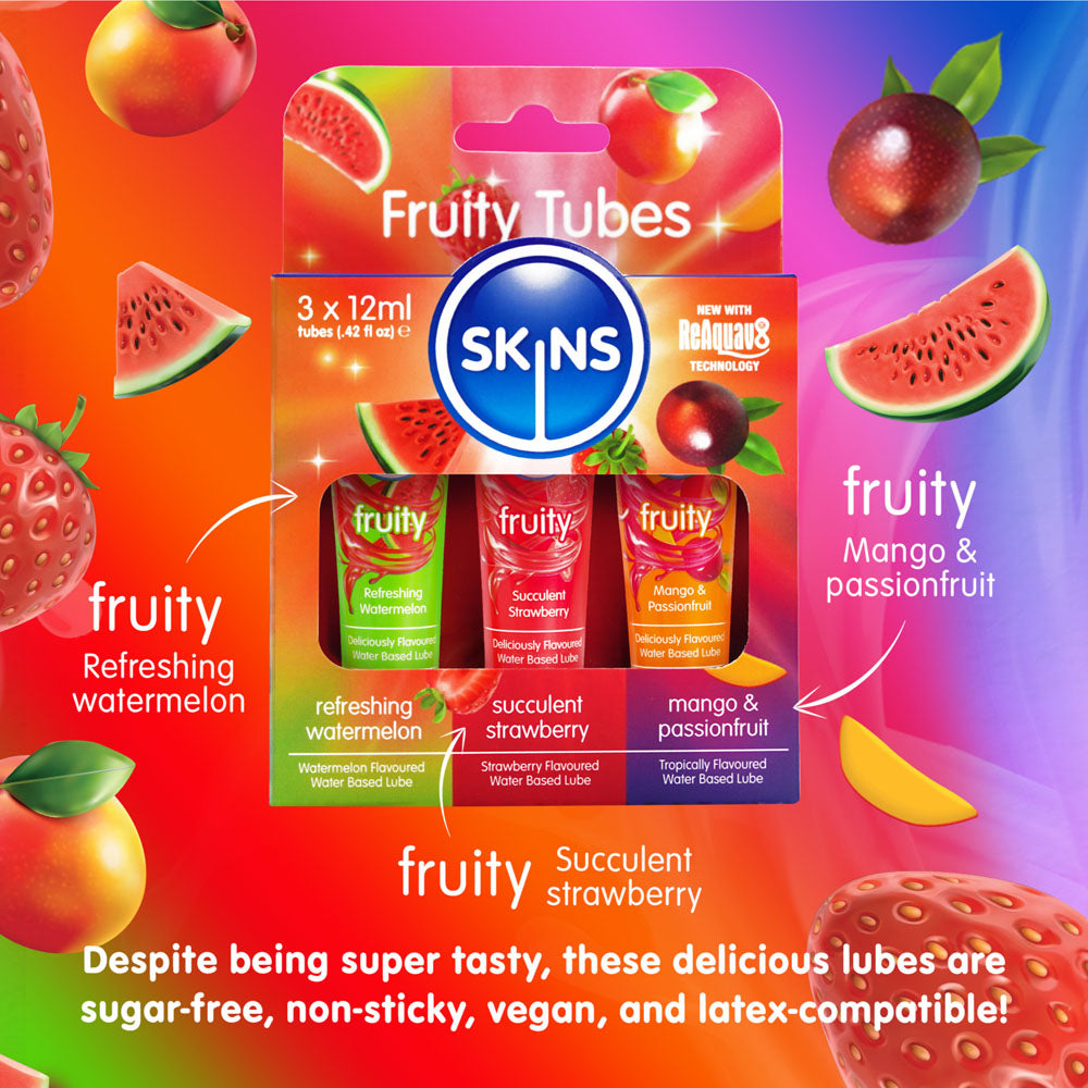 Skins Fruity Tubes Watermelon Strawberry Mango – 12ml Flavored Lubricant > Lube > Flavoured