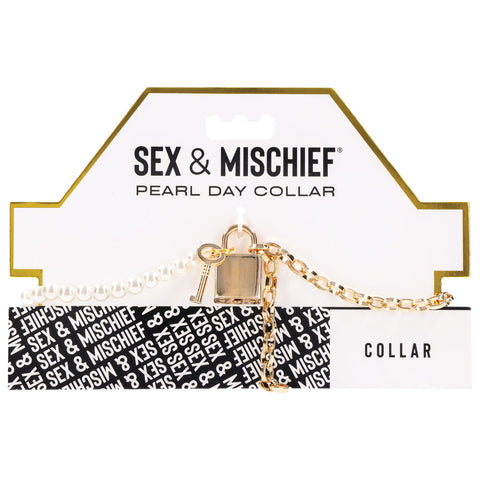 Sex and Mischief Pearl Day Collar for Elegant Submission and Sophistication Collar