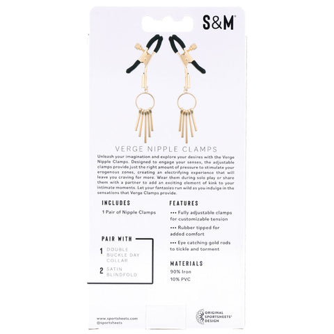 Sex and Mischief Verge Nipple Clamps for Sensual Stimulation and Intimate Play Nipple Clips