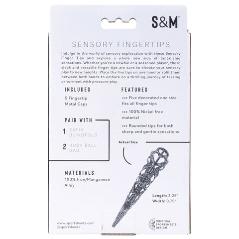 Sex & Mischief Sensory Fingertips - 8.25 cm Black Alloy Medical Themed