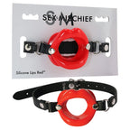 Sex & Mischief Silicone Lips Mouth Gag Adjustable Vegan Leather Strap 63.5 cm Mouth Gag > Bondage Gear > Gags and Bits