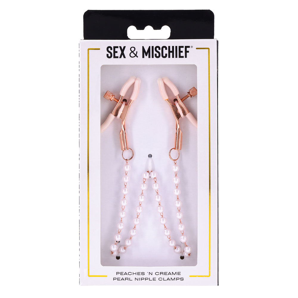 Sex and Mischief Peaches n CreaMe Pearl Nipple Clamps Nipple Clamps
