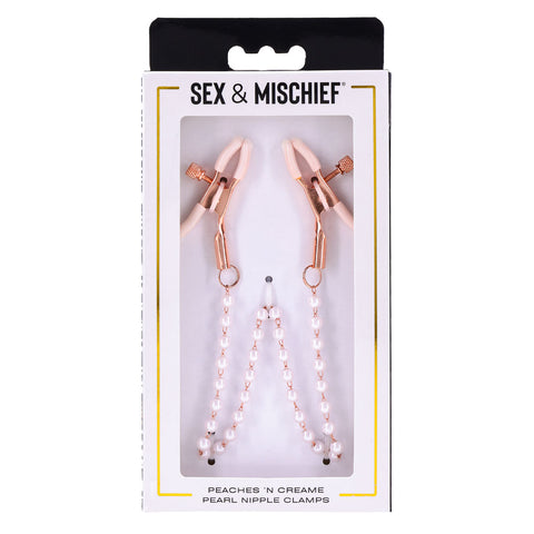 Sex and Mischief Peaches n CreaMe Pearl Nipple Clamps Nipple Clamps