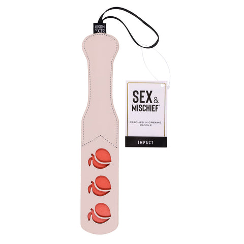 Sex & Mischief Peaches n CreaMe Impression Paddle 32cm Peach Paddle Pink Whips & Paddles