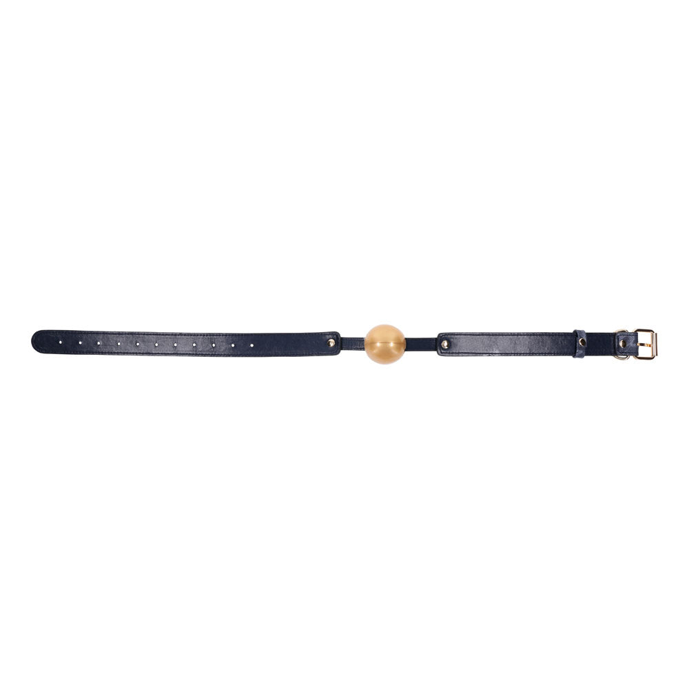 Sex and Mischief Cougar Ball Gag Navy and Gold Mouth Restraint Gags