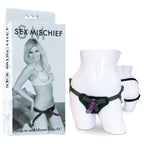 Sex and Mischief Strap-On and Silicone Dildo Kit – Adjustable Strap-On Kit Black > Dildos > Strap On Harnesses