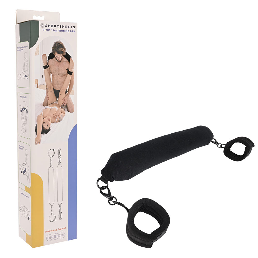 Pivot Positioning Bar 58 cm Flexible Support and Cuffs Black Restraints