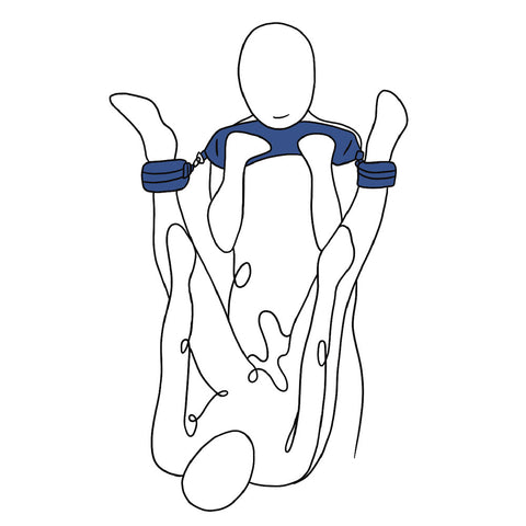 Pivot Positioning Bar 58 cm Flexible Support and Cuffs Restraints