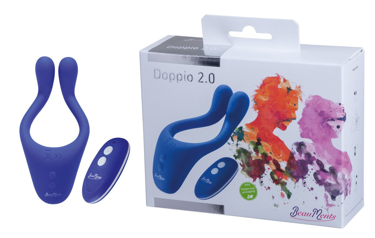 BeauMents Doppio 2.0 Rechargeable Silicone Vibrator 13 cm with Remote Control Default Title > Sex Toys > Couples Toys