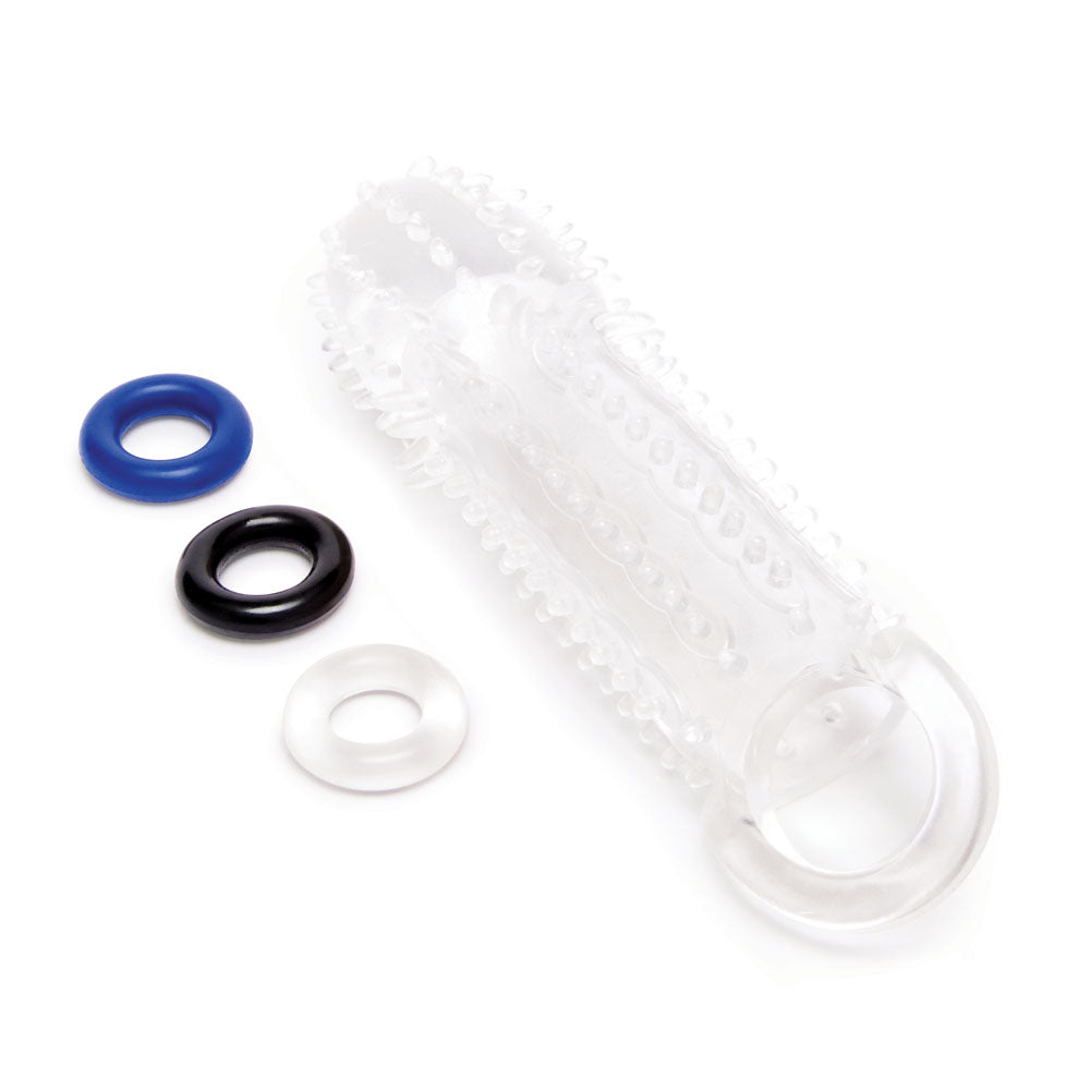 Size Up 1.5 Inch See Thru Stretch Penis Extender SLEEVES