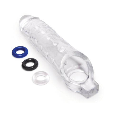Size Up 1 Inch See Thru Stretch Penis Extender SLEEVES