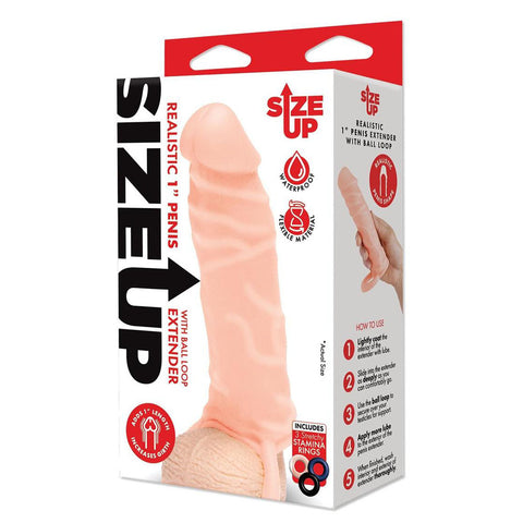 Size Up Realistic One Inch Penis Extender SLEEVES