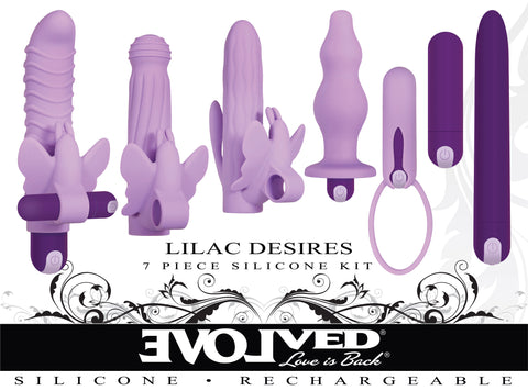Evolved Lilac Desires Silicone Rechargeable Butterfly Kit (Lilac) – Silicone Vibrator Kit > Sex Toys > Sex Kits