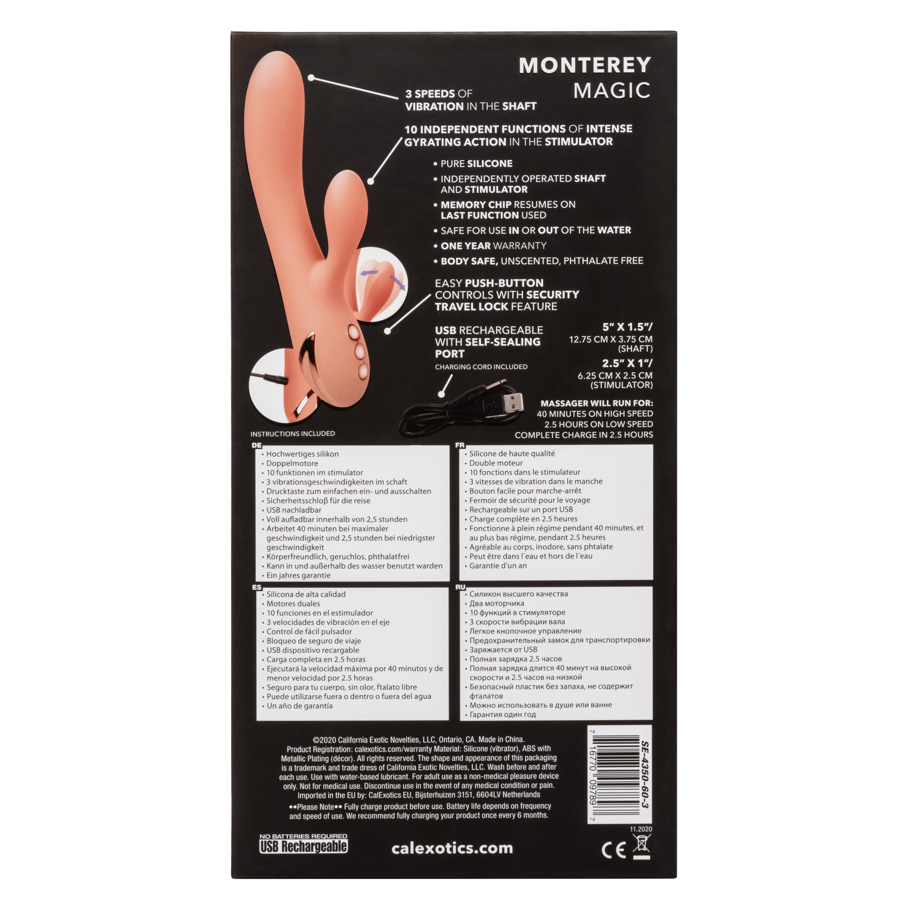 Monterey Magic Vibrator with Clitoral Stimulator – Sleek Vibrator Default Title > Vibrators > Ladies > Rabbit
