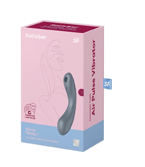 Satisfyer Curvy Trinity 1 – 3-in-1 Air Pulse, Lay-On, and G-Spot Vibrator with 11 Intensity Levels and 12 Vibration Programs > Vibrators > Vibrating Pads