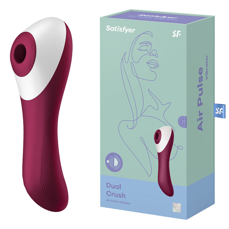 Satisfyer Dual Crush Air Pulse Stimulator with Vibration – Rechargeable Silicone Vibrator > Sex Toys For Ladies > Air Pulsation