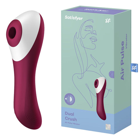 Satisfyer Dual Crush Air Pulse Stimulator with Vibration – Rechargeable Silicone Vibrator > Sex Toys For Ladies > Air Pulsation