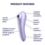 Satisfyer Dual Pleasure – App Enabled Silicone Clitoral and G-Spot Vibrator > Sex Toys For Ladies > Air Pulsation