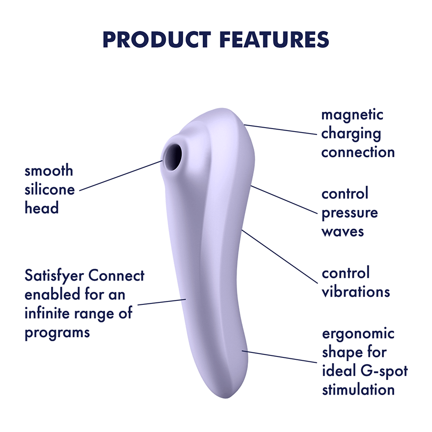 Satisfyer Dual Pleasure – App Enabled Silicone Clitoral and G-Spot Vibrator > Sex Toys For Ladies > Air Pulsation