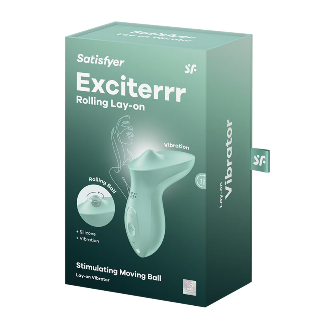 Satisfyer Exciterrr Mint Lay-On Vibrator – Silicone with Rolling Stimulating Ball and Vibration > Vibrators > Vibrating Pads