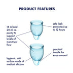 Satisfyer Feel Confident Menstrual Cup Kit – Medical Grade Silicone Two Sizes > Essentials > Menstrual Products