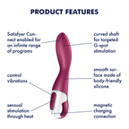 Satisfyer Heat Thrill Connect App Heated Silicone G-Spot Vibrator - Rechargeable > Vibrators > G-Spot