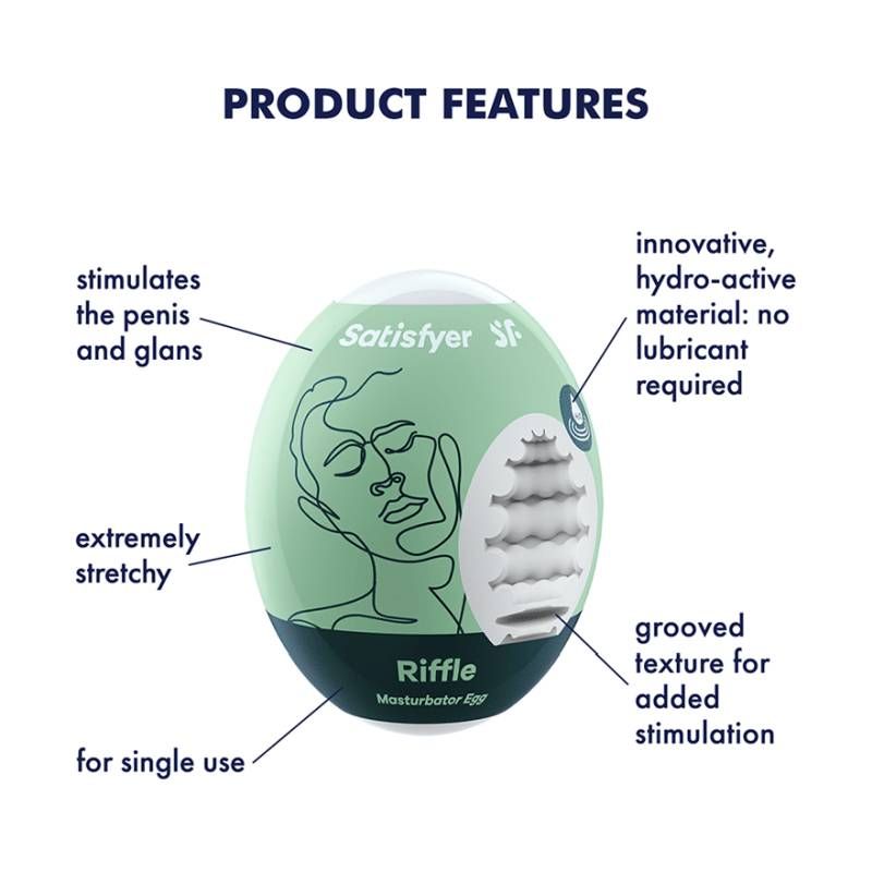 Satisfyer Masturbator Egg Riffle Compact Travel Size Masturbator Secondary image