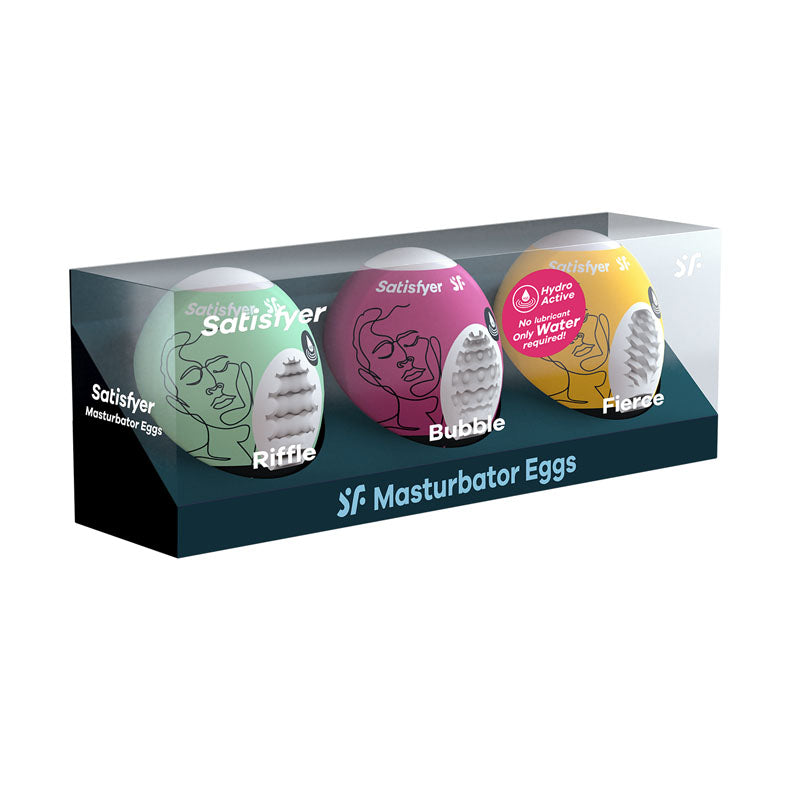 Satisfyer Masturbator Eggs Variety Mixed 3 Pack – Strokers > Sex Toys For Men > Masturbators Cup Main image