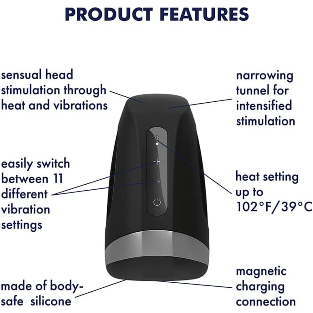 Satisfyer Men Heat and Vibration Masturbator – Warming Technology Masturbator Device > Sex Toys For Men > Masturbators > Vibrating