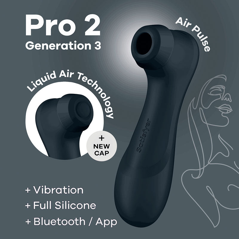 Satisfyer Pro 2 Gen 3 – App-Controlled Rechargeable Clitoral Stimulator - Black > Sex Toys For Ladies > Air Pulsation