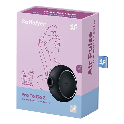 Satisfyer Pro To Go 3 Compact Silicone Air Pulse Vibrator with Pressure Waves and Vibration > Sex Toys For Ladies > Air Pulsation