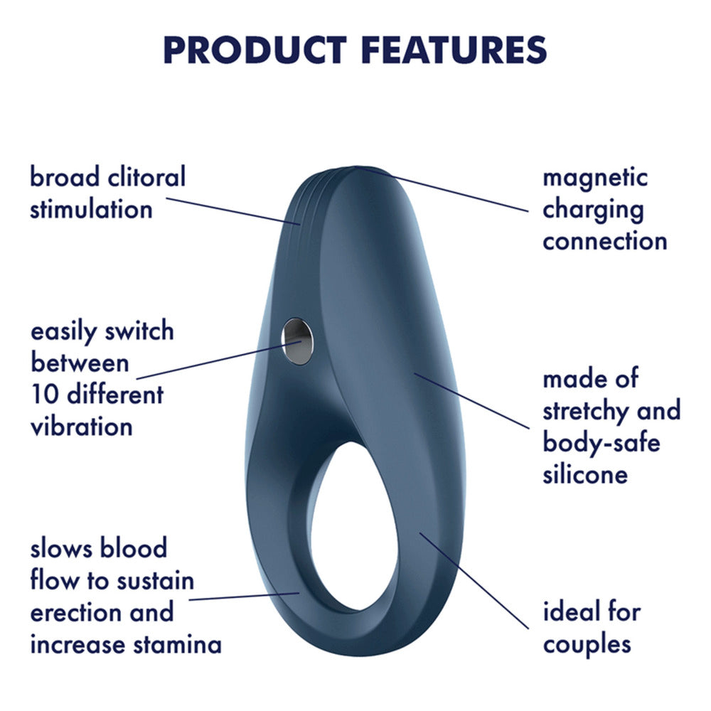 Satisfyer Ring 1 Rocket Silicone Cock Ring Flexible Sleeve > Sex Toys For Men > Love Ring Vibrators