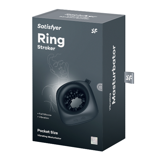 Satisfyer Ring Stroker – Compact Silicone Pocket Size Vibrating Masturbator > Sex Toys For Men > Masturbators > Vibrating