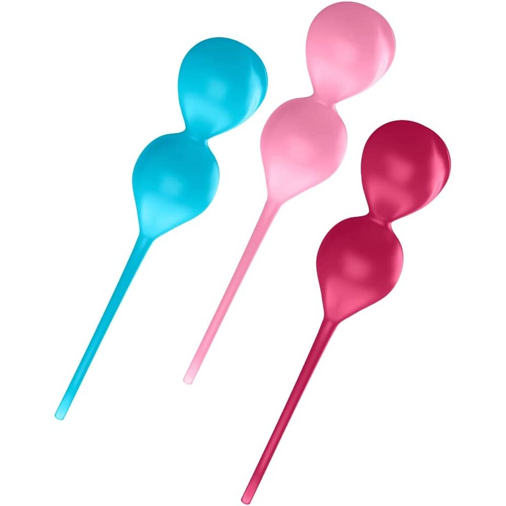 Satisfyer Set of 3 Weighted Double Kegel Training Balls – Silicone Kegel Balls Secondary image