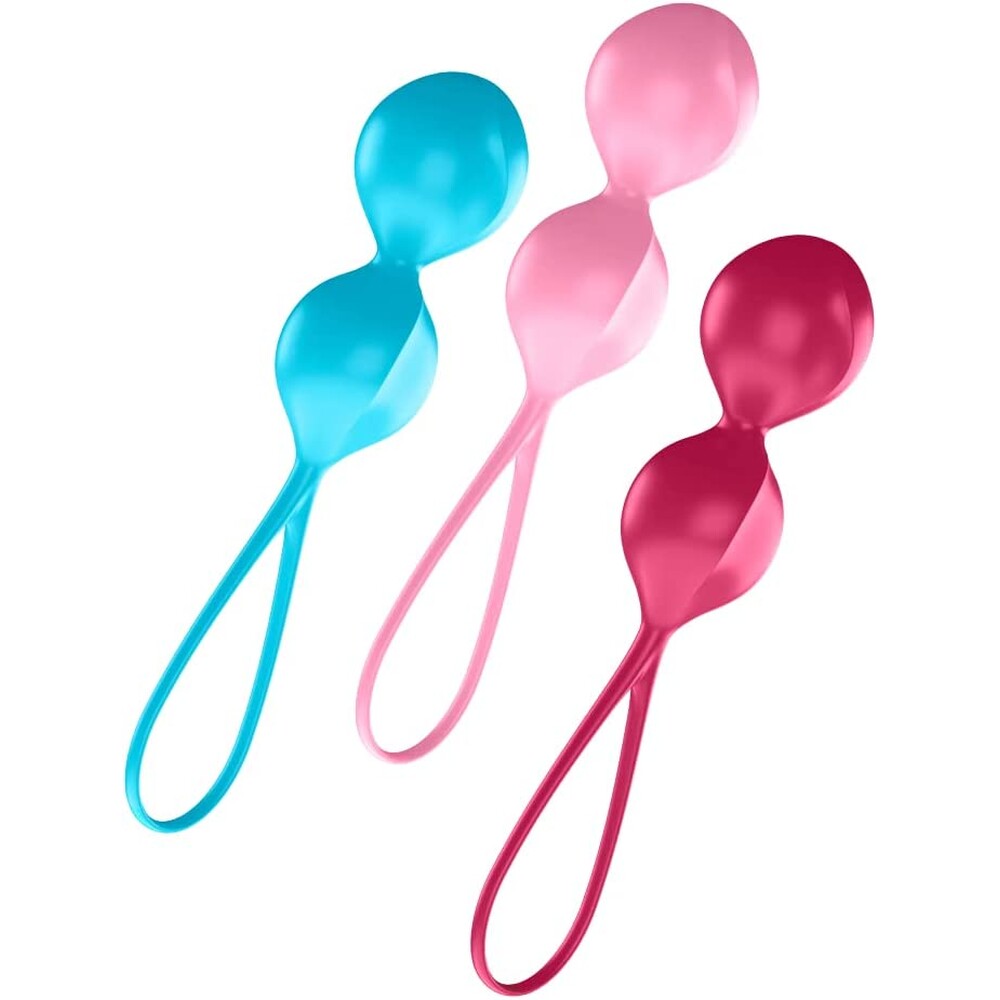 Satisfyer Set of 3 Weighted Double Kegel Training Balls – Silicone Kegel Balls > Sex Toys For Ladies > Kegel Exercise Main image