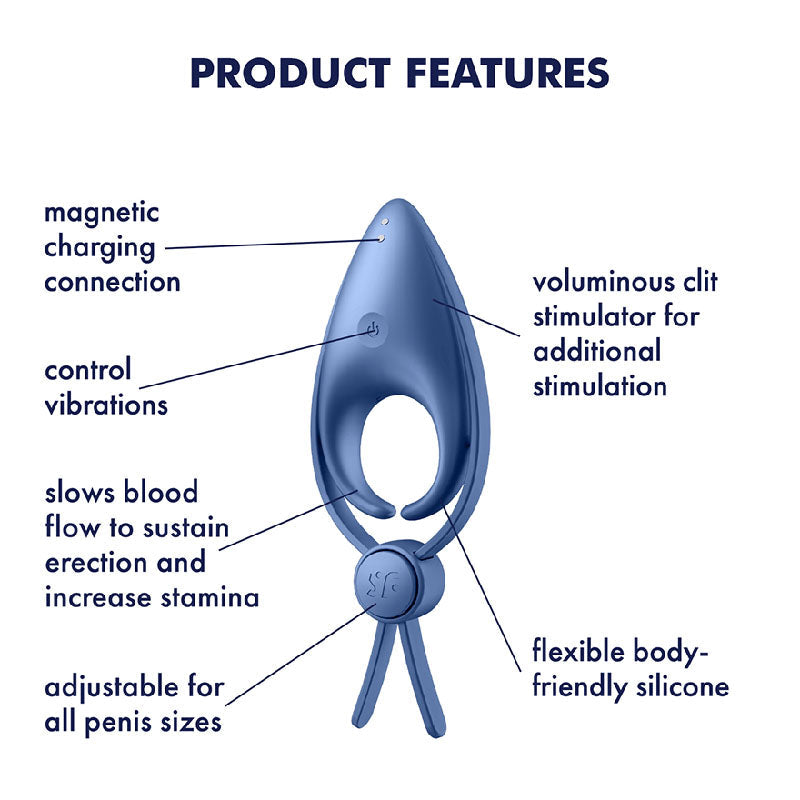 Satisfyer Sniper Vibrating Lasso Cock Ring Blue
