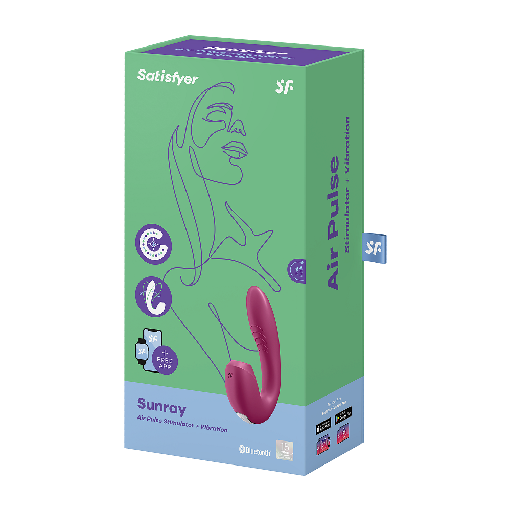 Satisfyer Sunray Berry Silicone Rabbit – Air Pulse Stimulator with Vibration and App Control > Vibrators > Ladies > Rabbit Multi