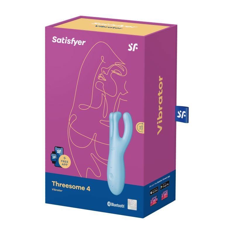 Satisfyer Threesome 4 Connect App Lay-On Vibrator Blue
