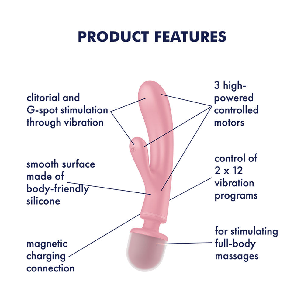 Satisfyer Triple Lover Waterproof Rechargeable Couples Vibrator Secondary image