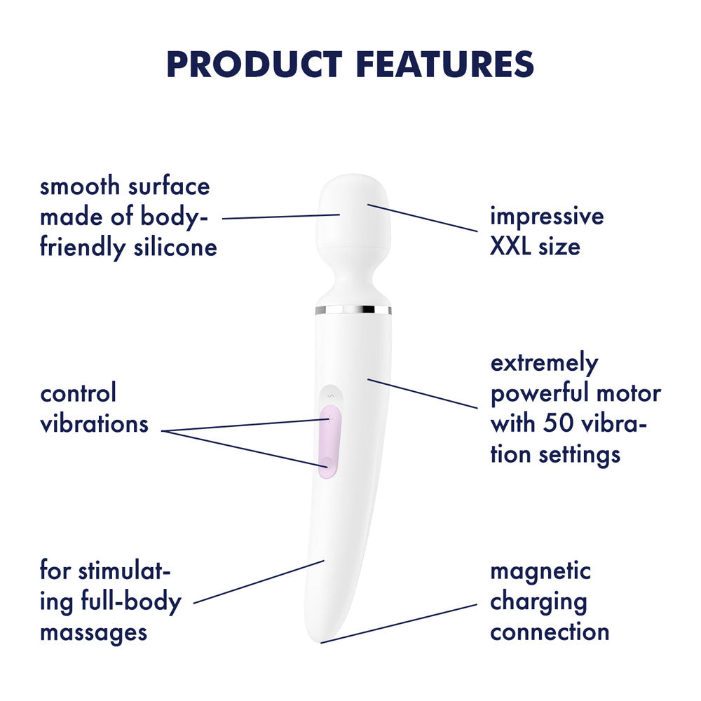 Satisfyer Wand-er Woman Rechargeable Massage Wand – White Massage Wand > Sex Toys > Massage Wands