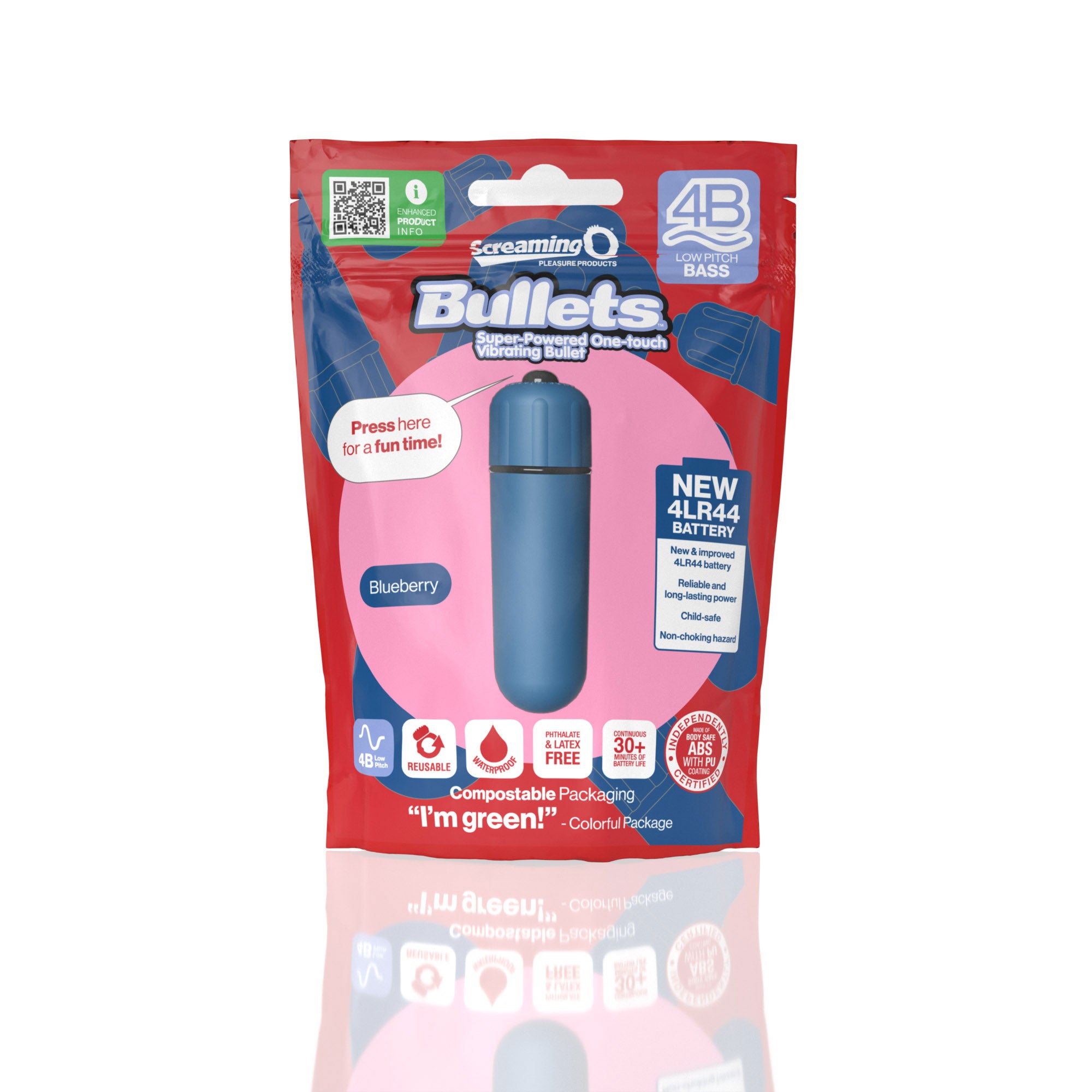 Screaming O Bullets 4B – Low Pitch Bass Vibrator with 4LR44 Batteries and Silky Finish > Vibrators > Mini Vibrators