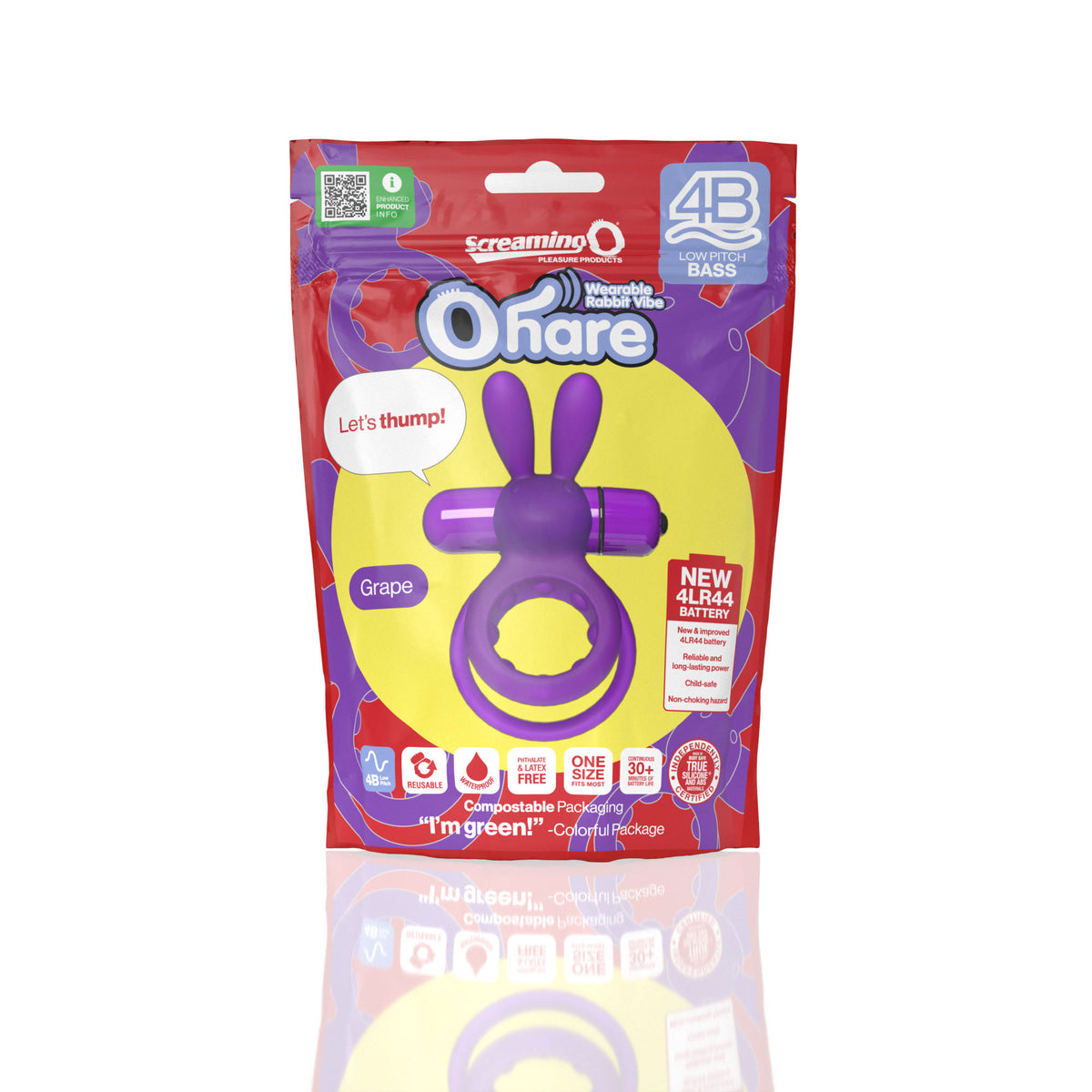Screaming O 4B Ohare Grape – Wearable Double Ring Rabbit Vibrator with Deep Bass Vibrations > Cock Ring > Vibrating