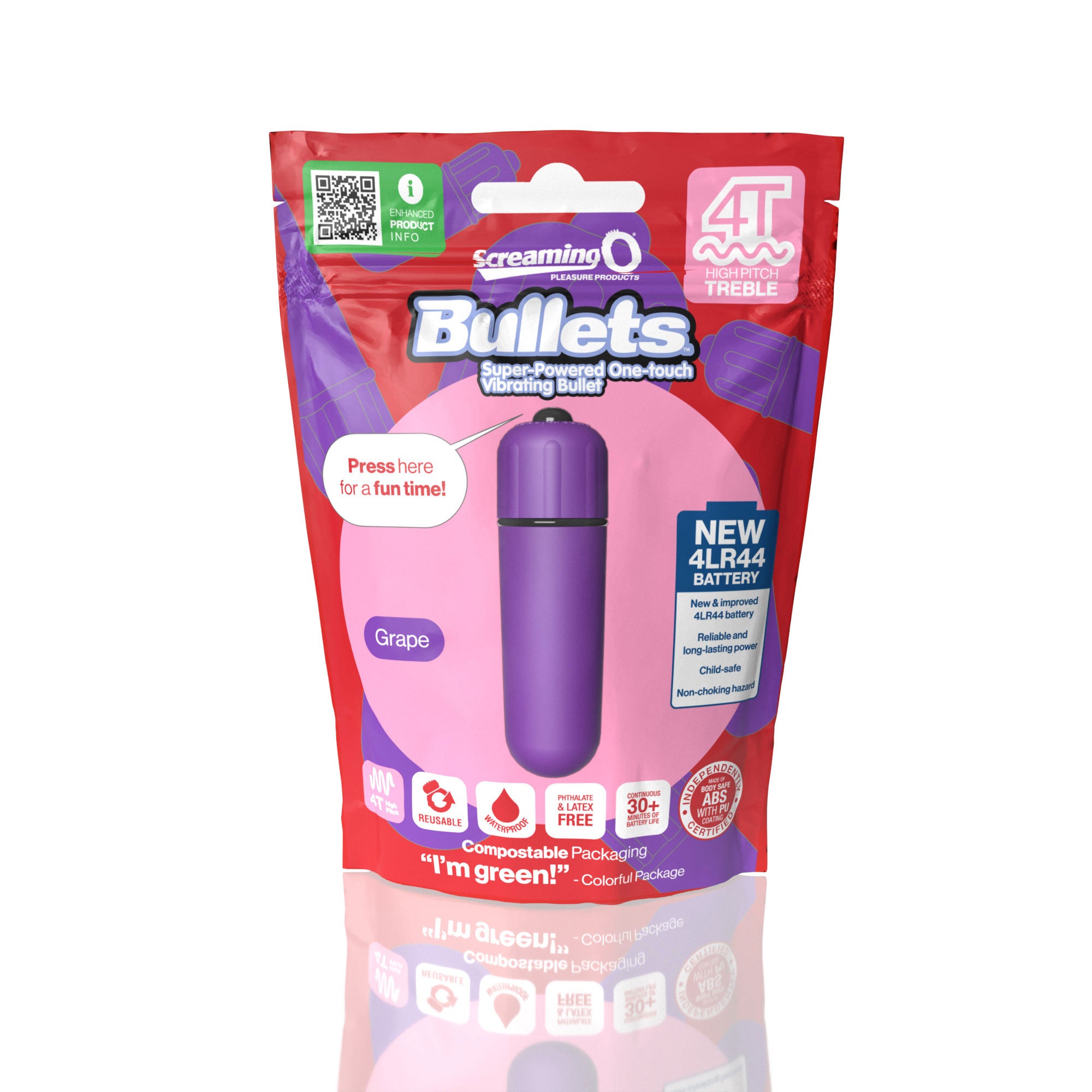 Screaming O Bullets 4T High Pitch Treble – Waterproof Vibrating Bullet with 4LR44 Batteries > Vibrators > Mini Vibrators