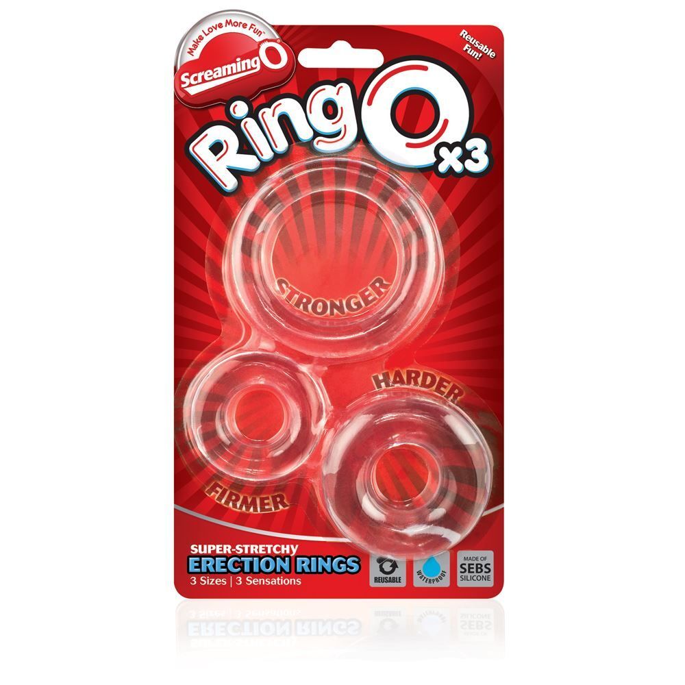 RingO X3 Mixed Pack 3-Pack Cock Rings Clear Silicone Cock Rings > Cock Ring > Sets