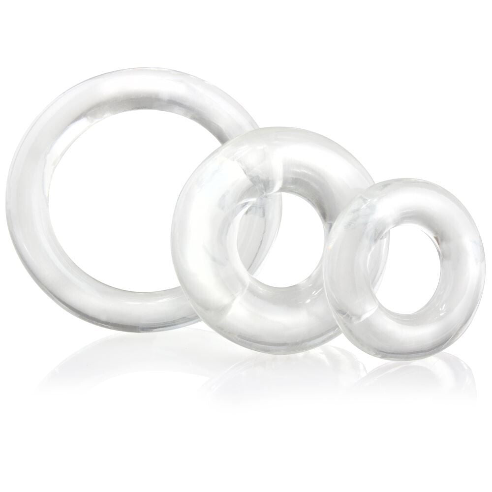 RingO X3 Mixed Pack 3-Pack Cock Rings Clear Silicone Cock Rings > Cock Ring > Sets Main image