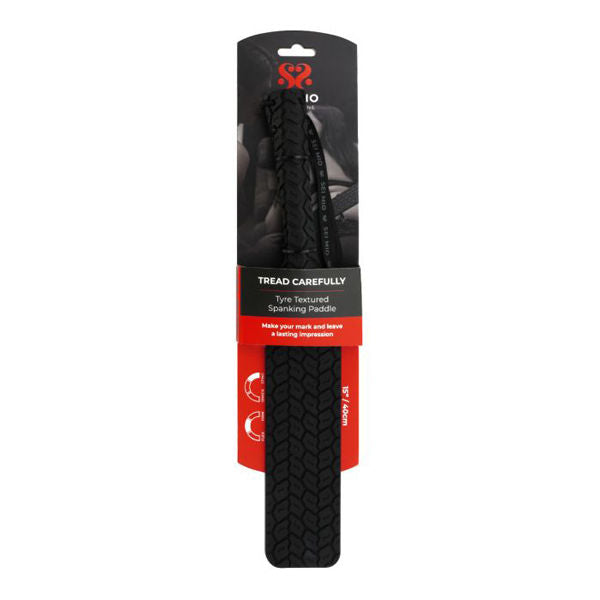 Sei Mio Vegan Leather Tyre Paddle – Tire-Tread Textured Spanking Paddle > Bondage Gear > Paddles