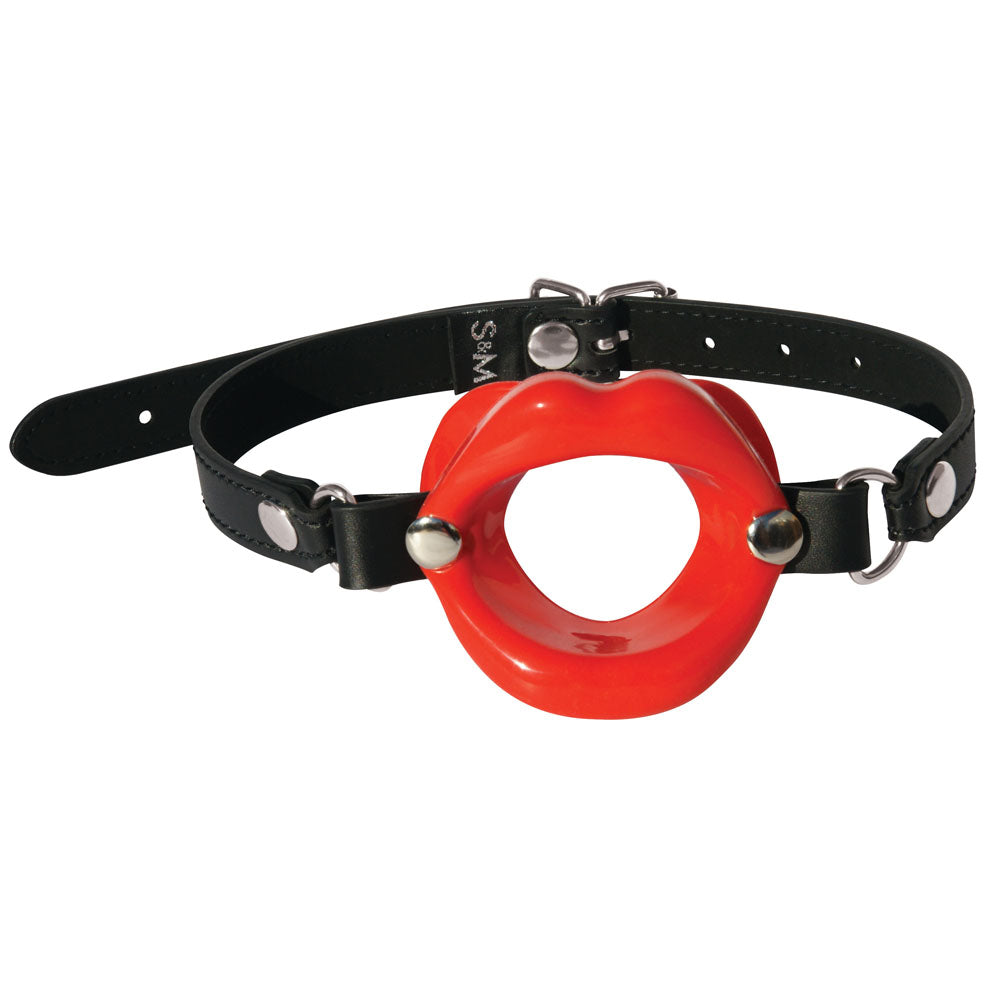 Sex & Mischief Silicone Lips Mouth Gag Adjustable Vegan Leather Strap 63.5 cm Mouth Gag Secondary image