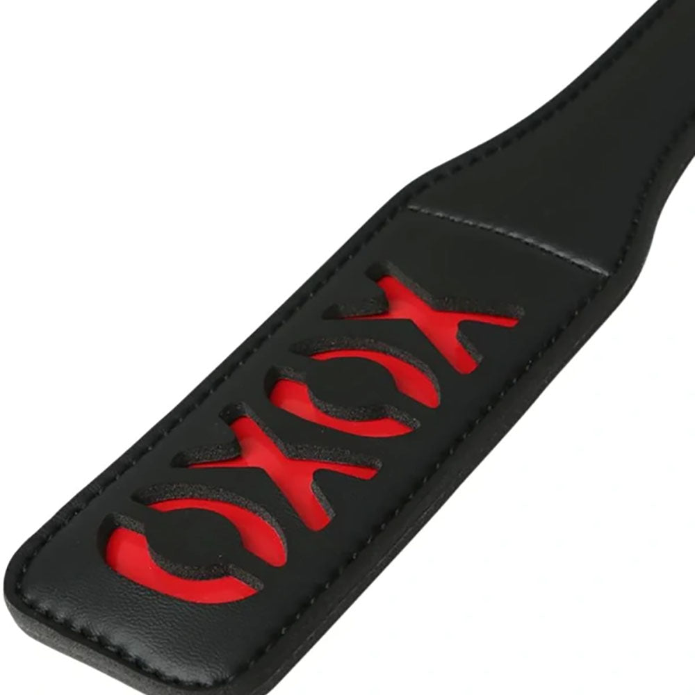 Sex & Mischief XOXO Vinyl Paddle 30 cm Length Includes Matching Wrist Strap Paddle Secondary image