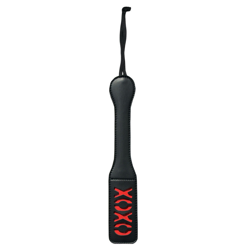 Sex & Mischief XOXO Vinyl Paddle 30 cm Length Includes Matching Wrist Strap Paddle Secondary image